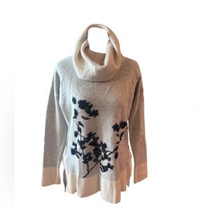 Diane von Furstenberg Floral Sweater Cowl Neck | Wool Blend Tunic